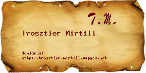 Trosztler Mirtill névjegykártya